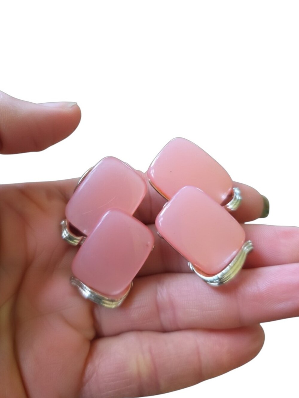 Late 1950s to early 1960s Lisner moonglow clip earrings